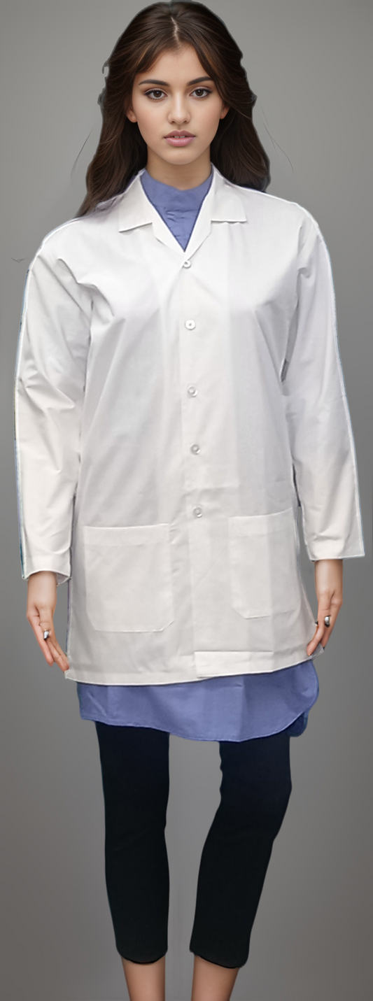 Long Apron for Healthcare Professionals with 5 Buttons - Ideal for Healthcare Heroes - J R GARMENTS