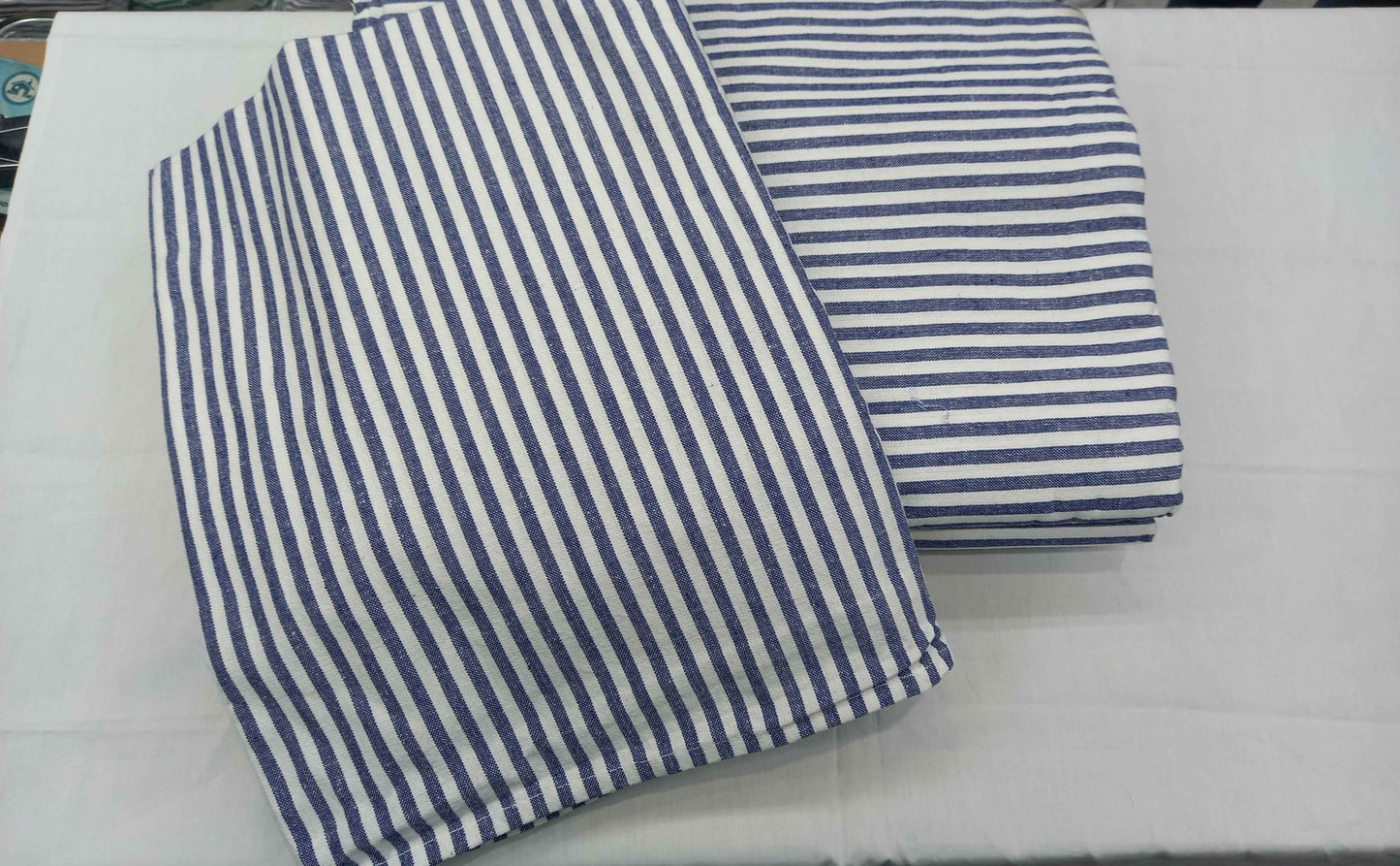 Hospital Bedsheet Blue White Lining for Comfortable Patient Care - J R GARMENTS