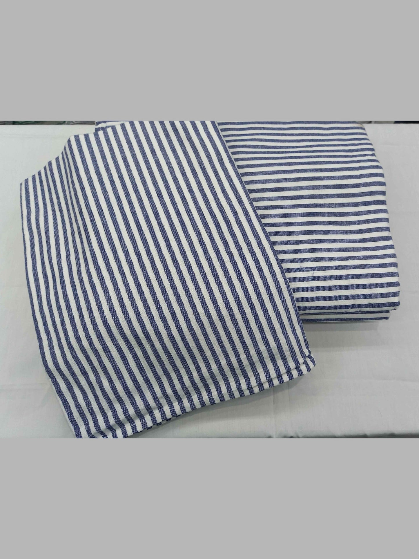 Hospital Bedsheet Blue White Lining for Comfortable Patient Care - J R GARMENTS