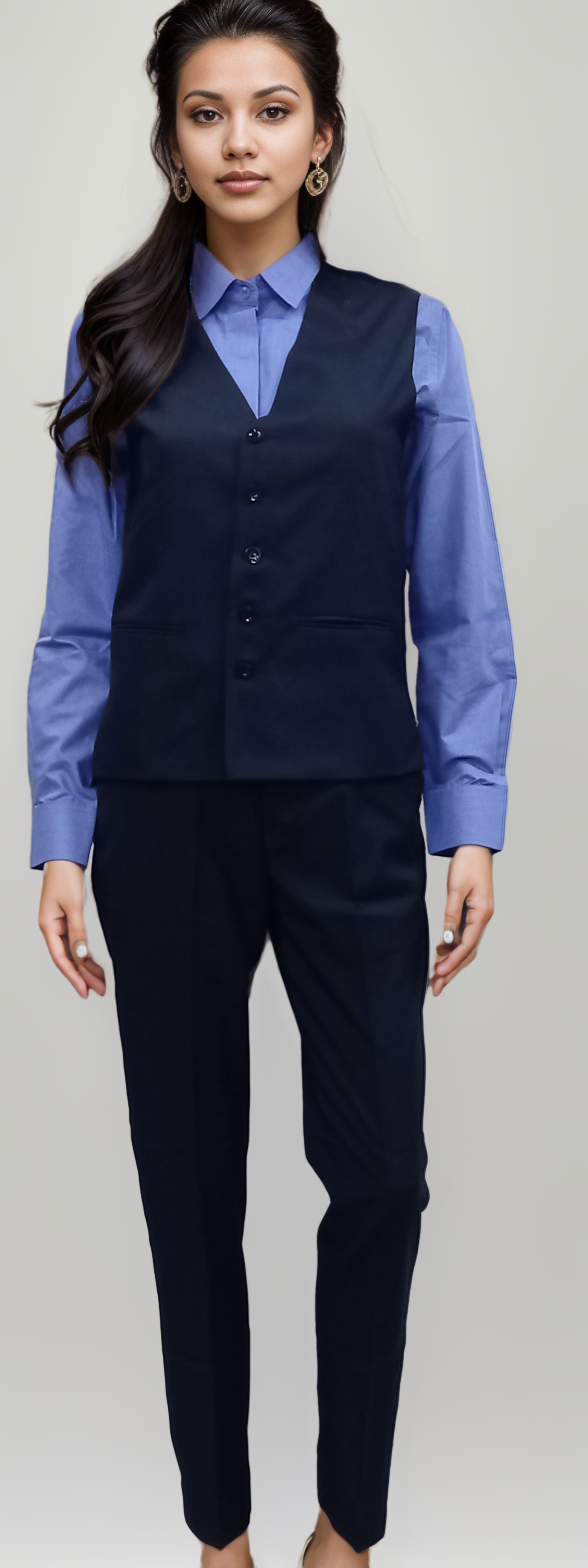 V Neck Waistcoat Navy Blue - J R GARMENTS