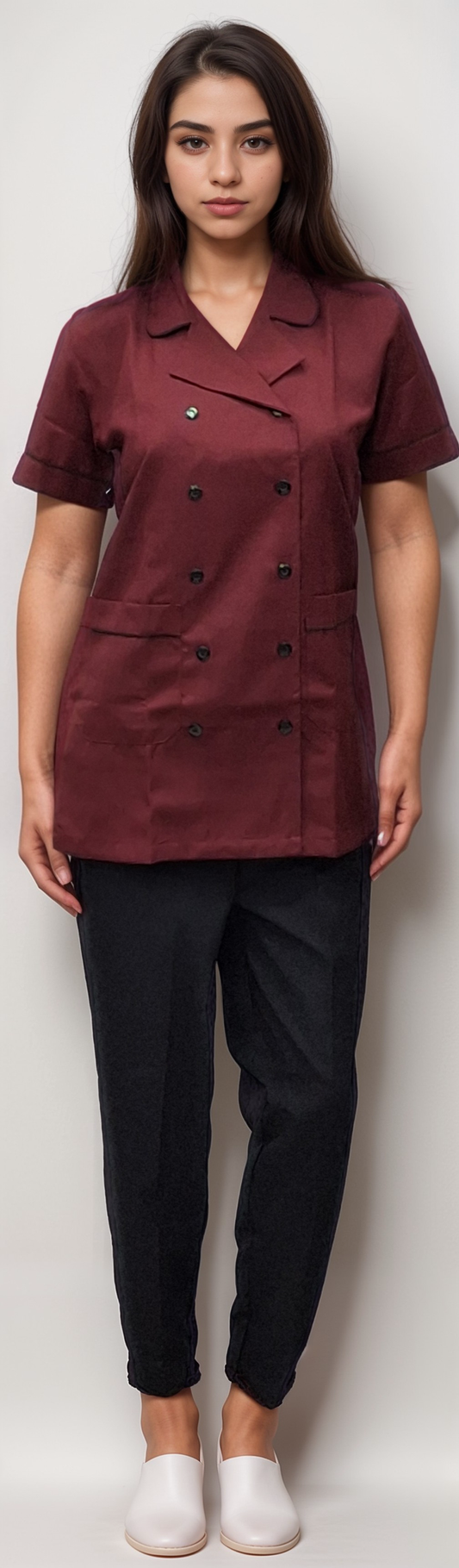 Nurse Dress Maroon & Black - J R GARMENTS