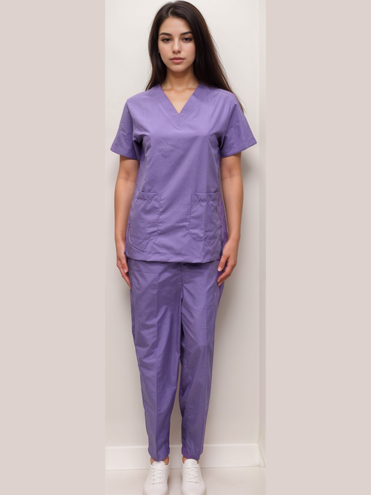 Scrub Dress Lavender - Stylish & Comfortable Medical Attire - J R GARMENTS