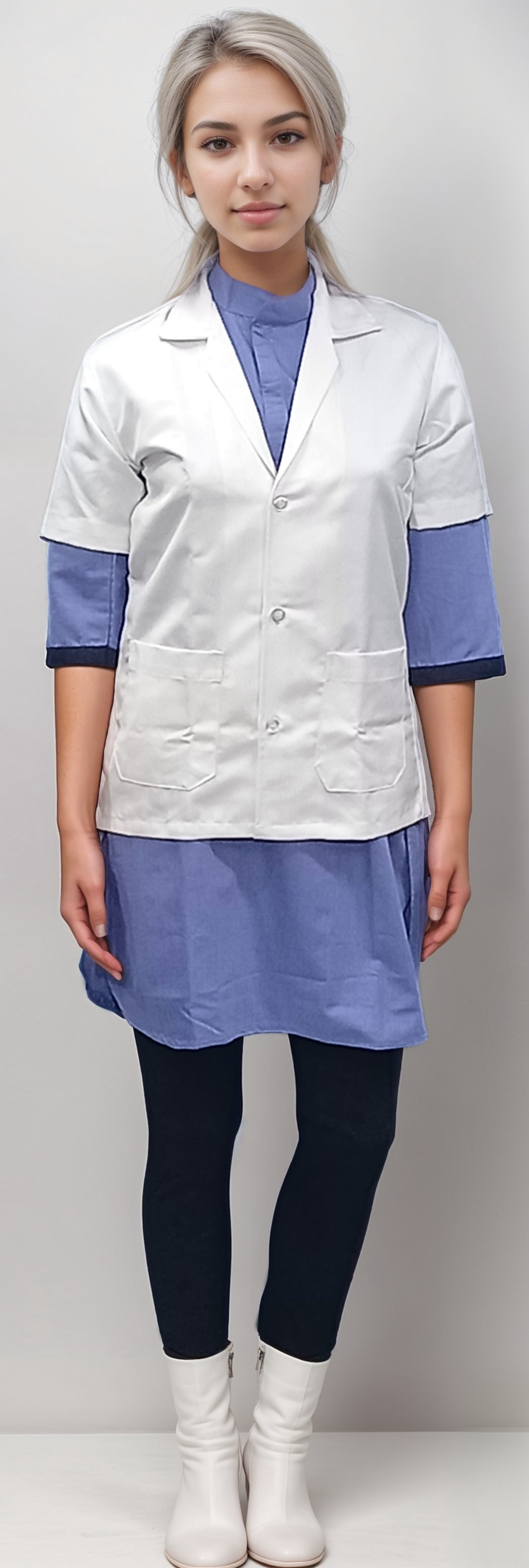 Apron Half Sleeves 3 Button