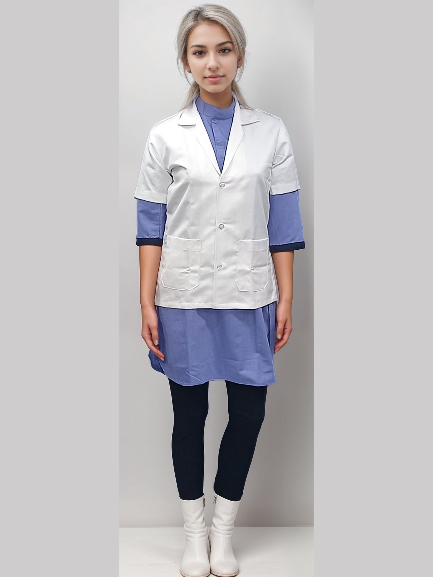 Apron Half Sleeves 3 Button - Stylish Half Sleeve Apron for Comfort and Functionality - J R GARMENTS