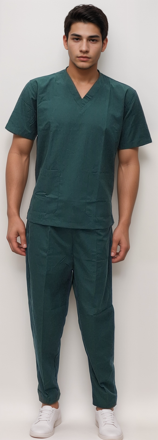 Scrub Dress Bottle Green for Comfort and Style in Healthcare - J R GARMENTS