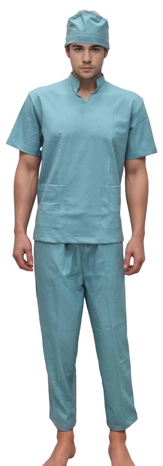 Stretchable Stand Collar Eucalyptus Doctor Wear by HICKORY