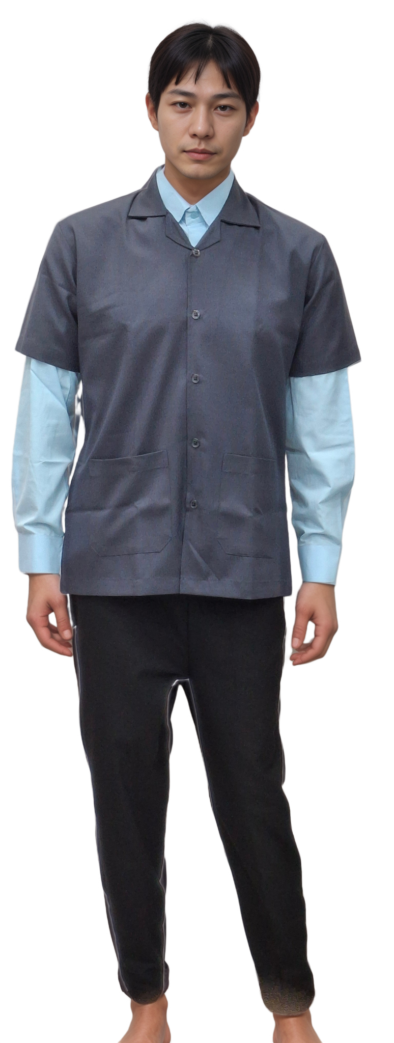 Apron Half Sleeves Grey | HICKORY