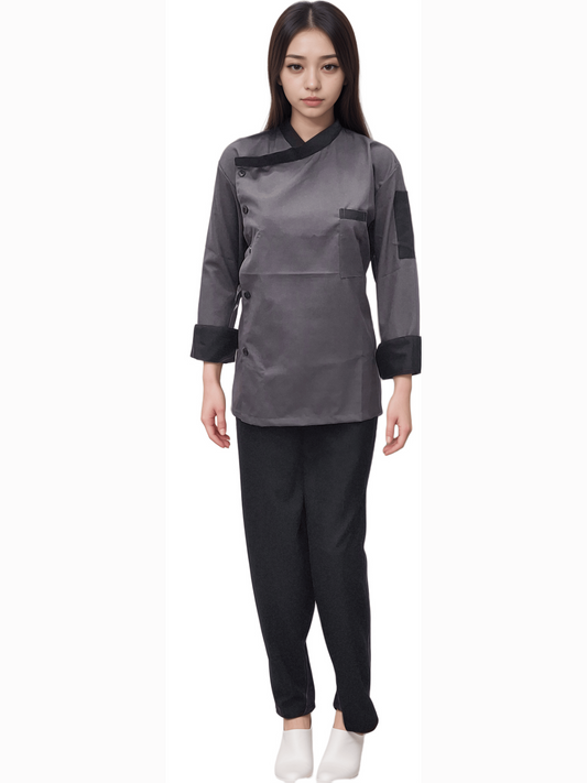 Chef Coat - Stylish Rusty Grey Chef Coat for Culinary Professionals - J R GARMENTS