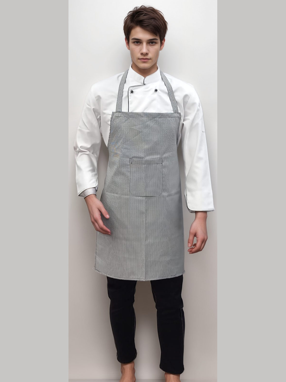 Kitchen Apron Black & White Checks - Stylish Black and White Check Kitchen Apron - J R GARMENTS