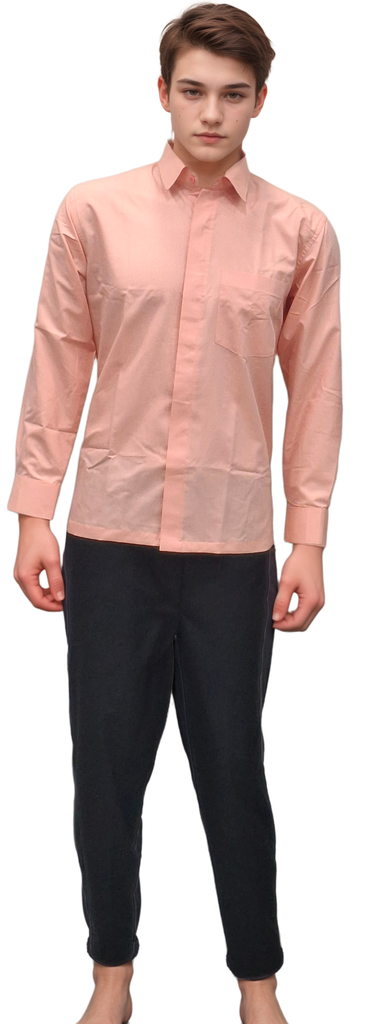 HICKORY Men's Peach Formal Shirt for Elegant Office & Event Wear