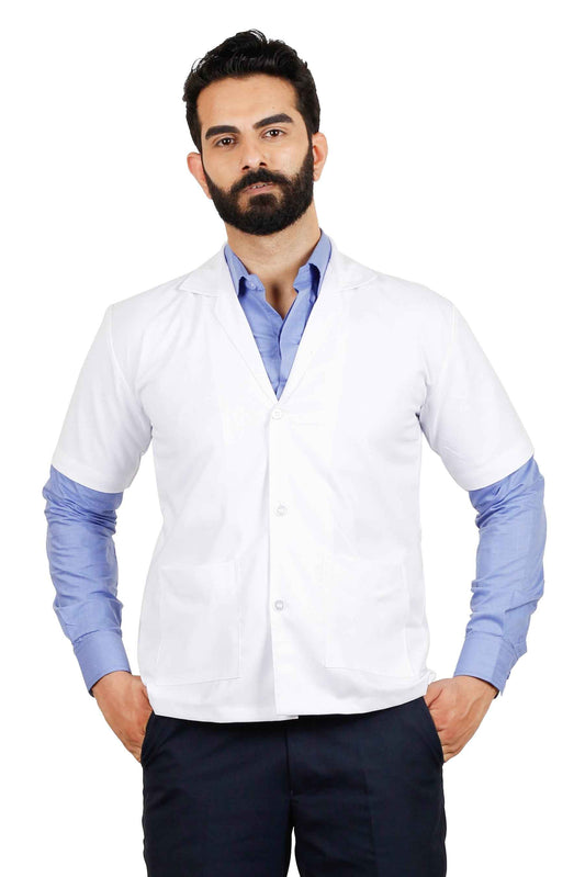 Apron Half Sleeves 3 Button - Stylish Half Sleeve Apron for Comfort and Functionality - J R GARMENTS