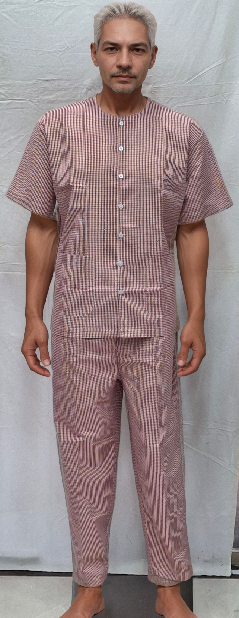 Maroon Checks Patient Dress | HICKORY