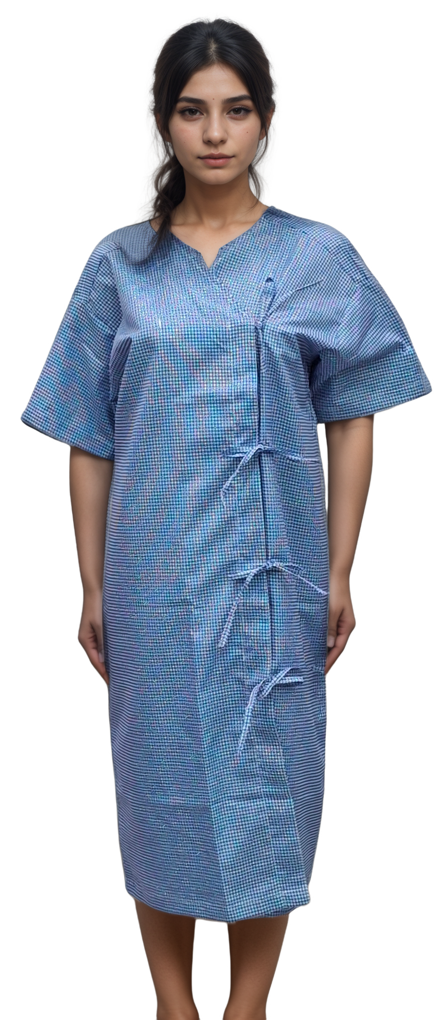 Patient Gown Nadi Blue Checks | HICKORY