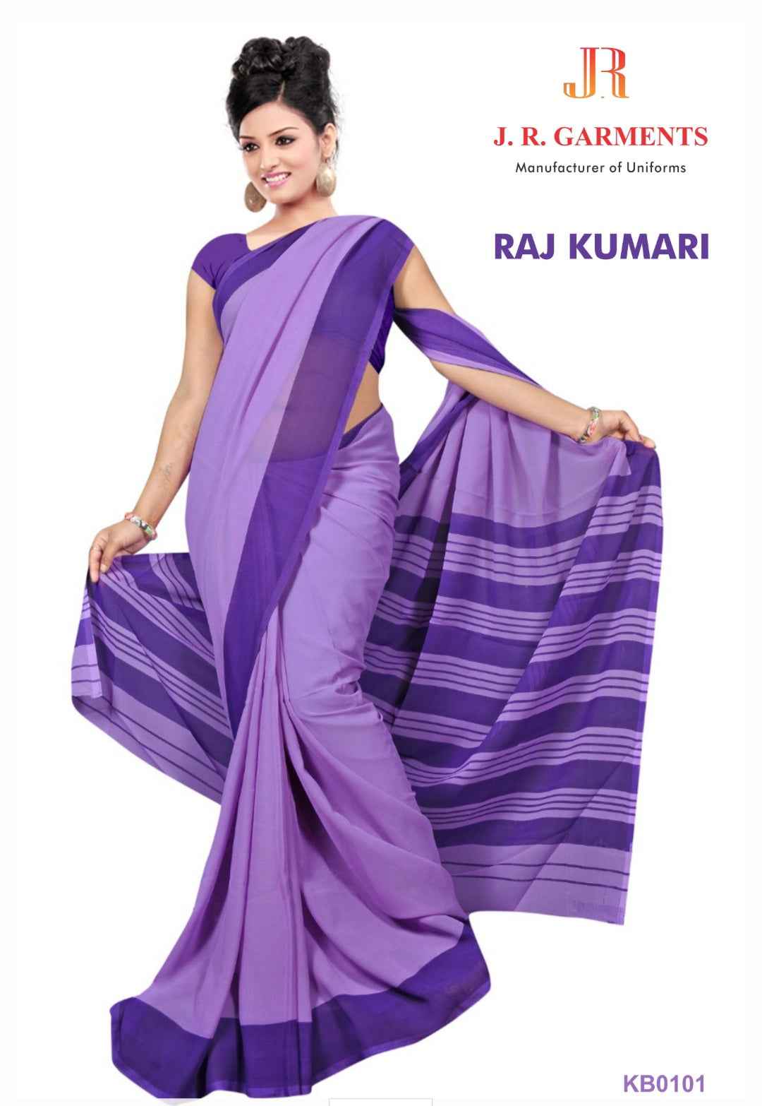 Saree Lavender with Purple Border - J R GARMENTS
