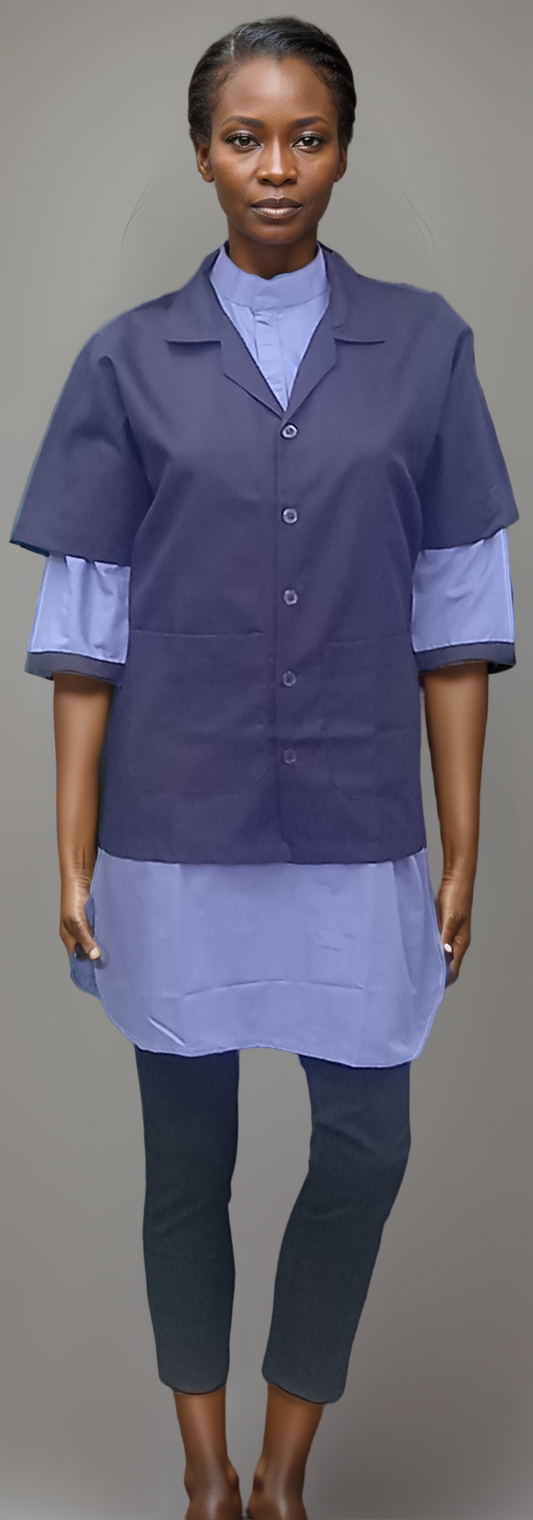 Apron Half Sleeves Navy Blue