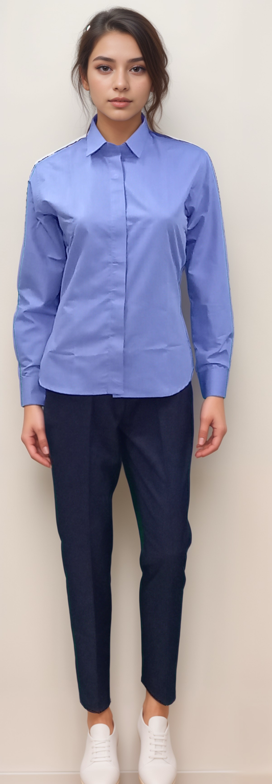 Ladies Formal Shirt Blue