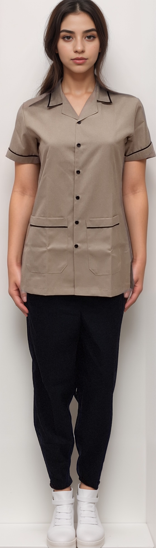 Nurse Dress Beige & Black