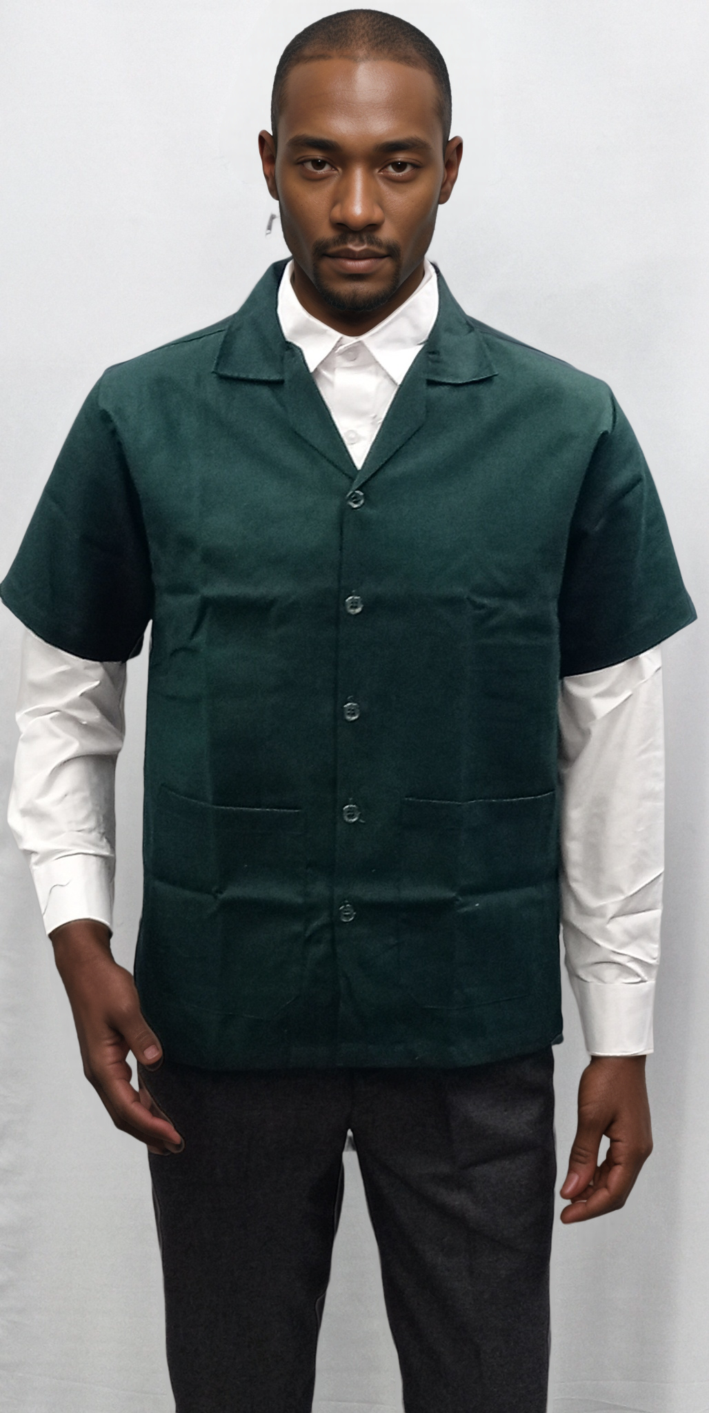 Apron Half Sleeves Bottle Green - Stylish and Functional Bottle Green Half Sleeves Apron - J R GARMENTS