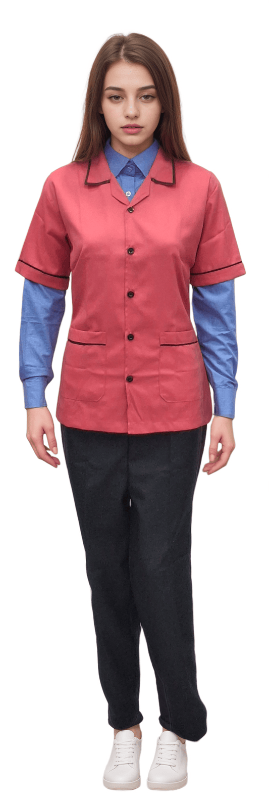 Apron Half Sleeves in Strawberry Colour - Perfect Half Sleeve Strawberry Apron