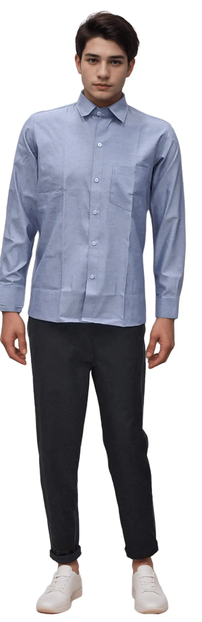 HICKORY Men's Blue Formal Shirt – Elegant Medium Blue Office & Event Wear - J R GARMENTS