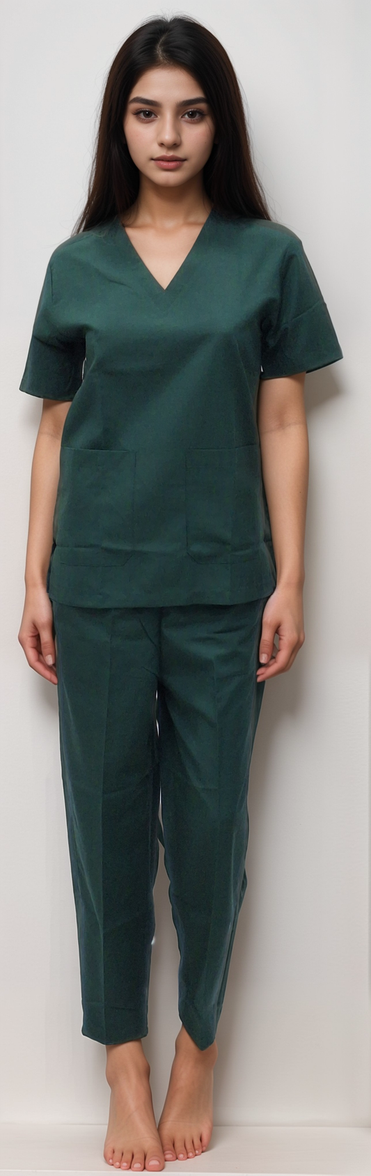 Scrub Dress , Bottle Green