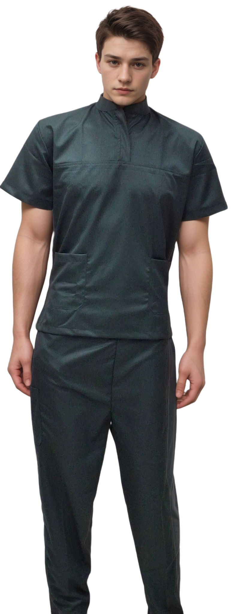 Scrubs Chinese Collar Bottle Green - Stylish Bottle Green Scrubs by HICKORY - J R GARMENTS