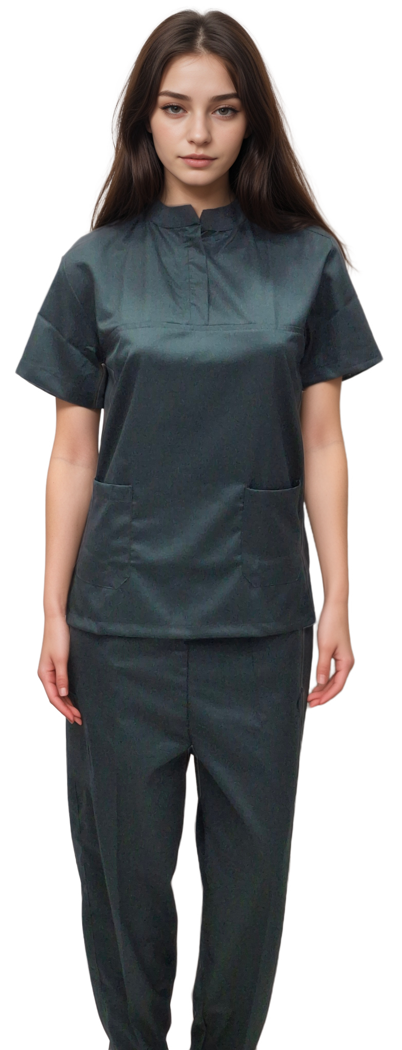 Scrubs Chinese Collar Bottle Green - Stylish Bottle Green Scrubs by HICKORY - J R GARMENTS