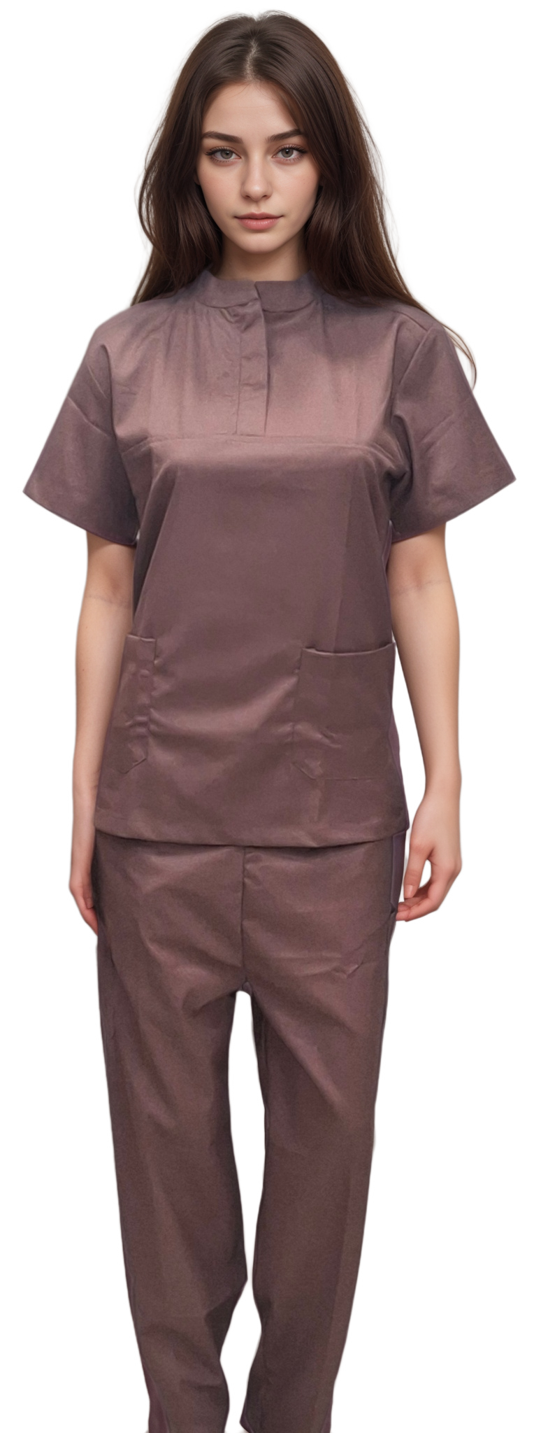 Scrubs Chinese Collar Bronze HICKORY - Stylish & Comfortable Medical Scrubs - J R GARMENTS