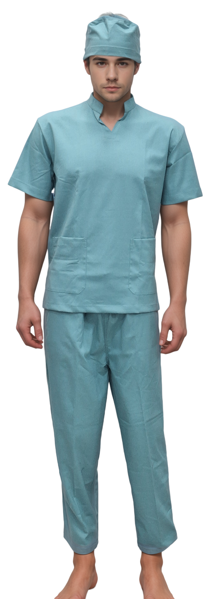 Stretchable Stand Collar Eucalyptus Doctor Wear by HICKORY