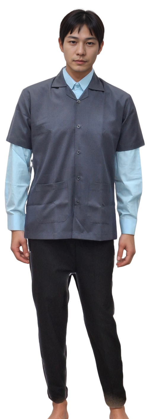 Apron Half Sleeves Grey | HICKORY