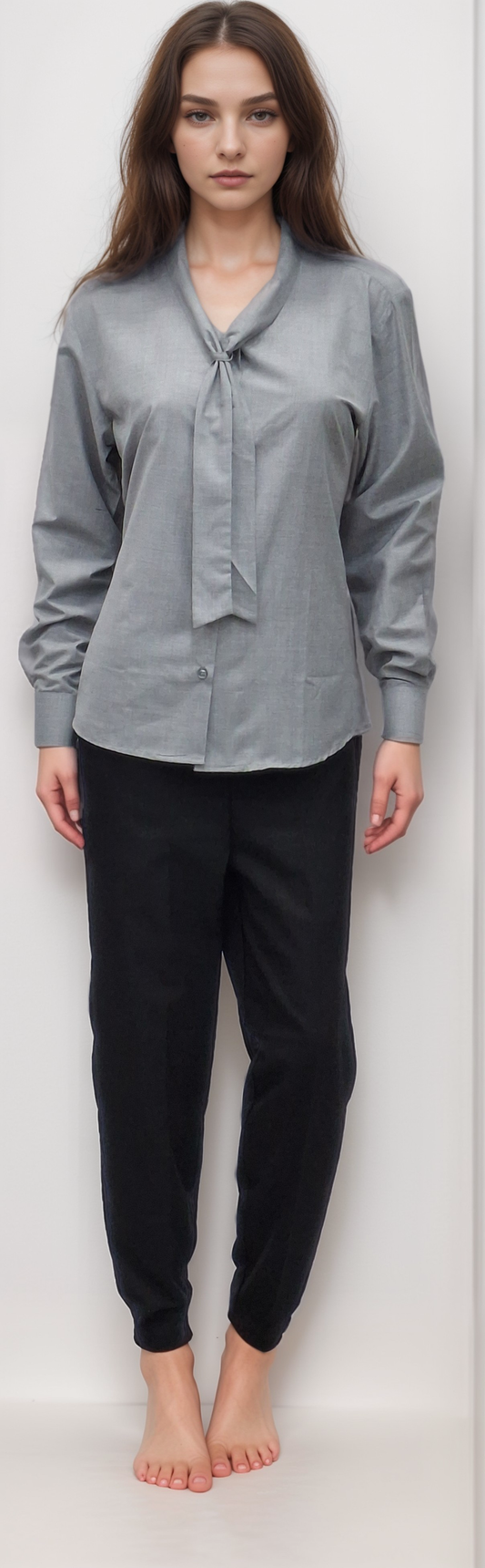 Ladies Formal Shirt Grey