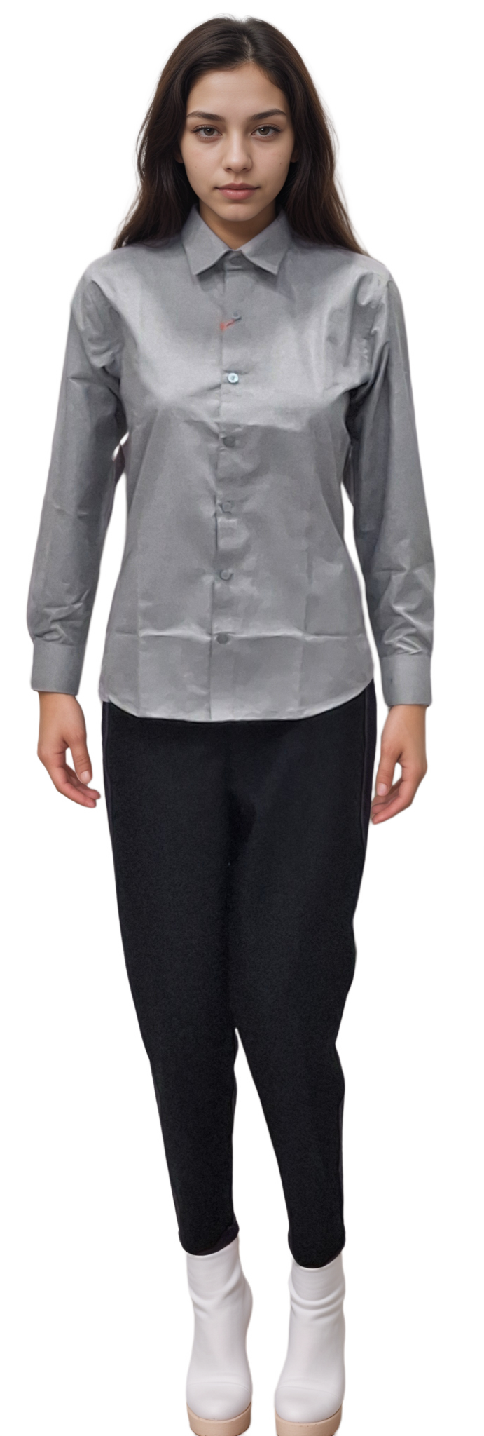 Grey Formal Ladies Shirt - J R GARMENTS
