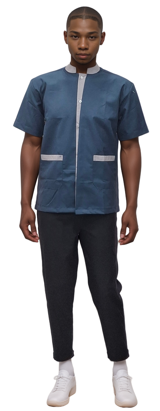 Helping Staff Shirt Air Force Blue with Grey Detailing | HICKORY