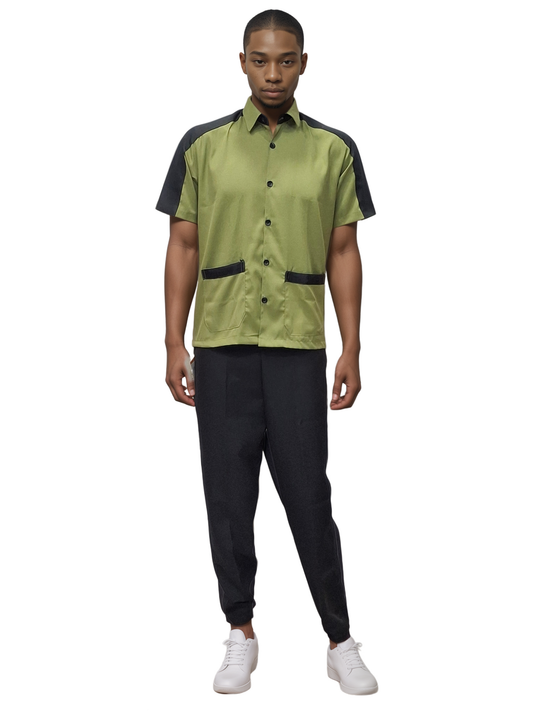 Helping Staff Shirt Moss Green – Comfortable Moss Green Support Apparel for Stylish Teams - J R GARMENTS