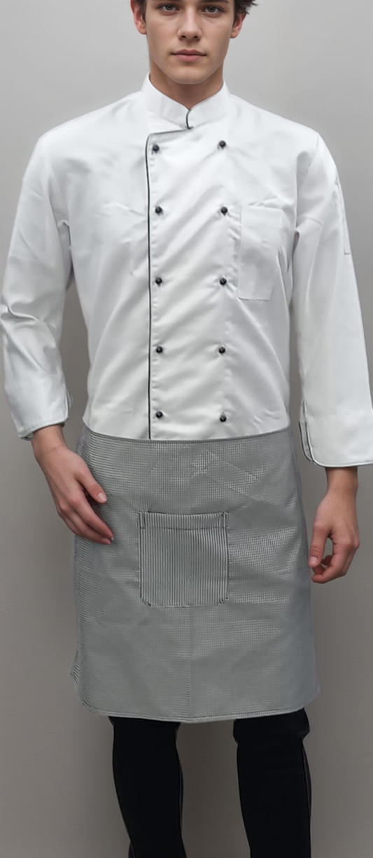 Kitchen Apron Half Black & White Checks