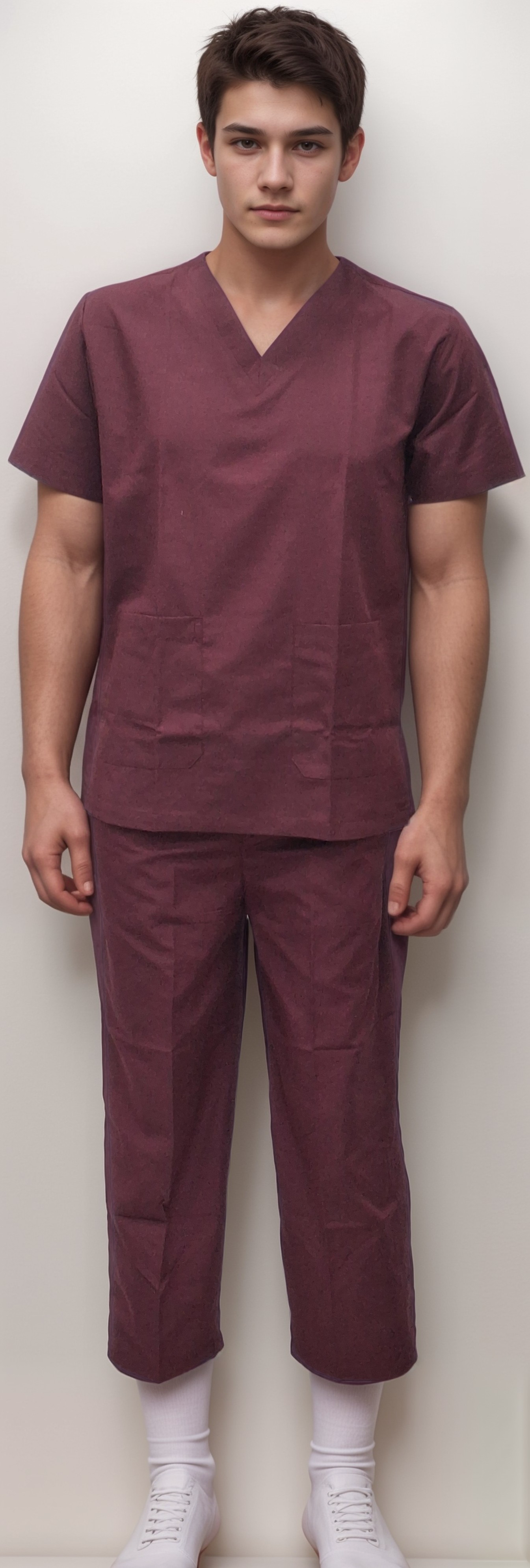 Scrub Dress Maroon - Comfortable and Stylish Medical Apparel for Health Professionals - J R GARMENTS