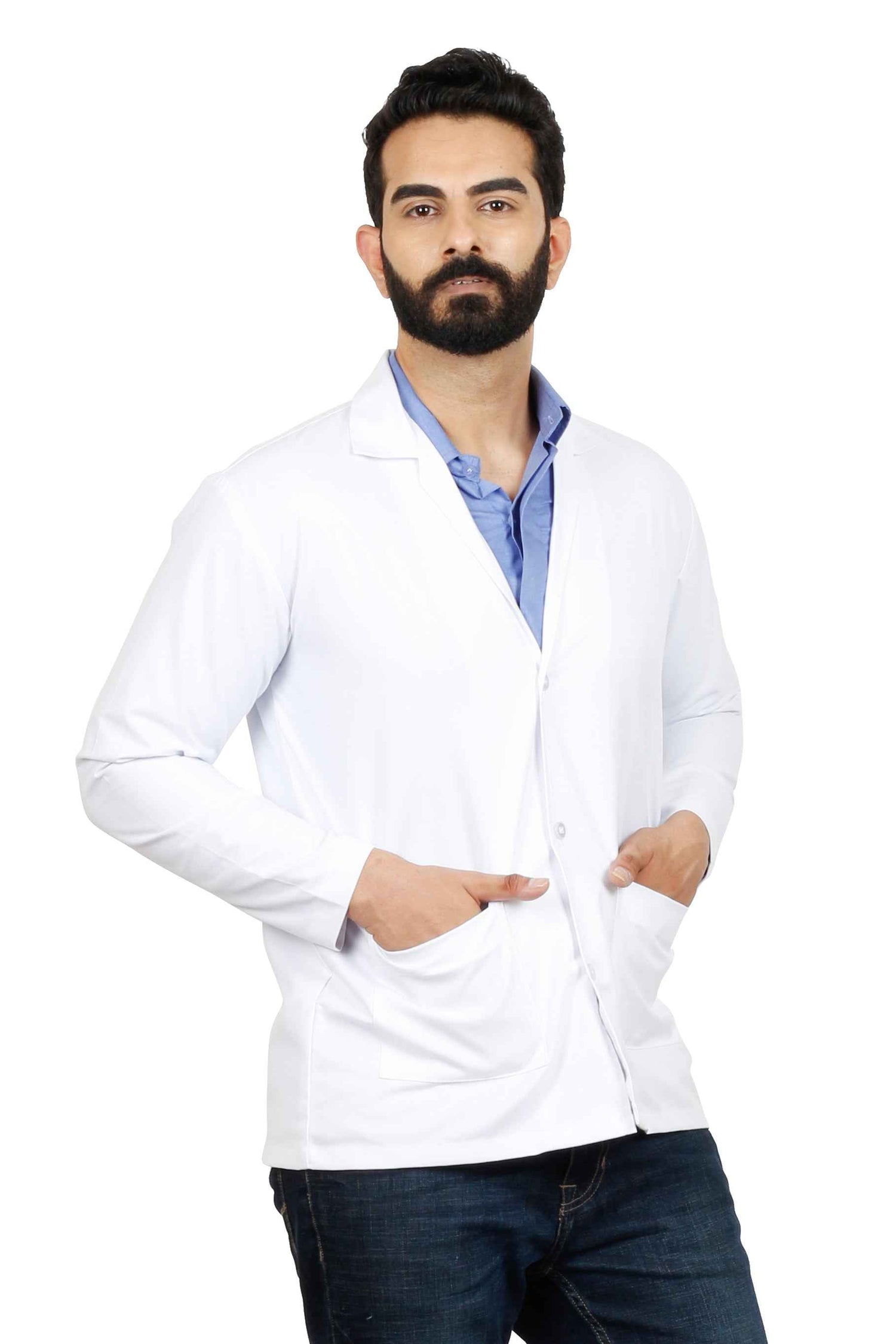 Apron Full Sleeves 3 Button - Premium Full Sleeve Apron for Ultimate Protection - J R GARMENTS