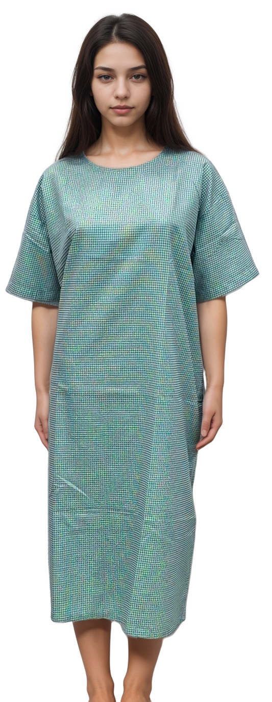 Patient Gown Nadi Green  Checks | HICKORY