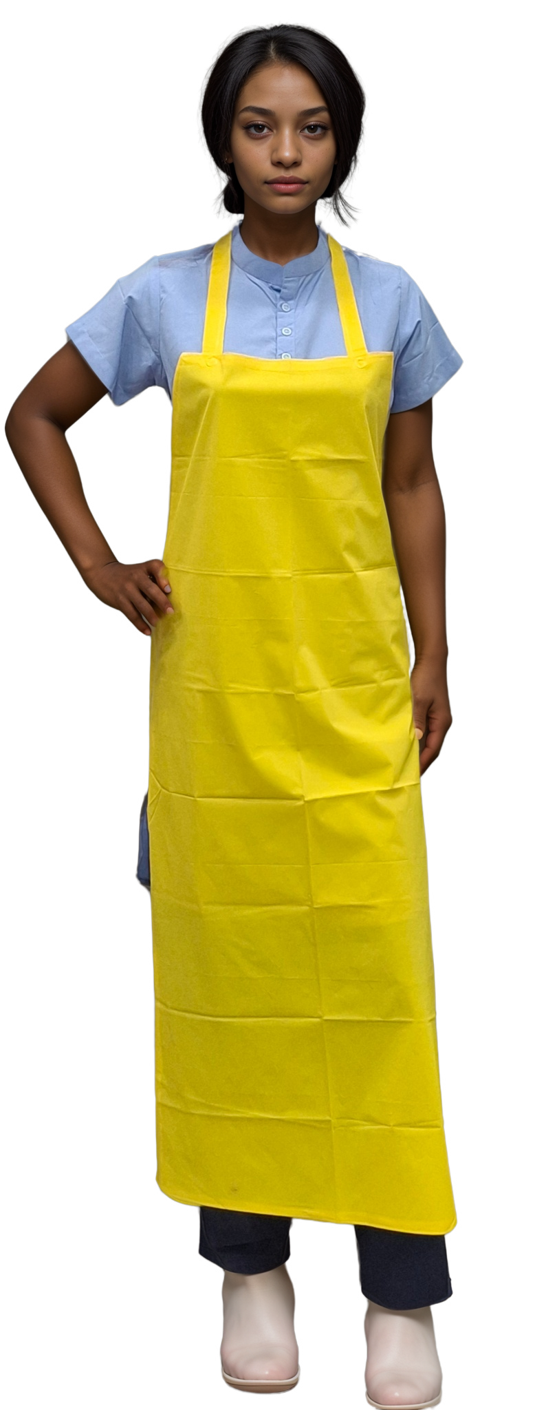 HICKORY Waterproof Industrial Apron - Chemical & Acid Resistant, Yellow, 24x48 Inch