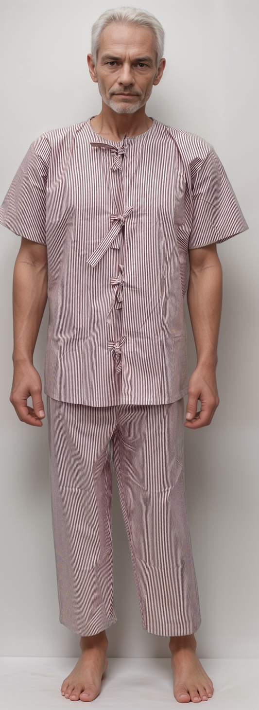 ICU Patient Dress Red Lining