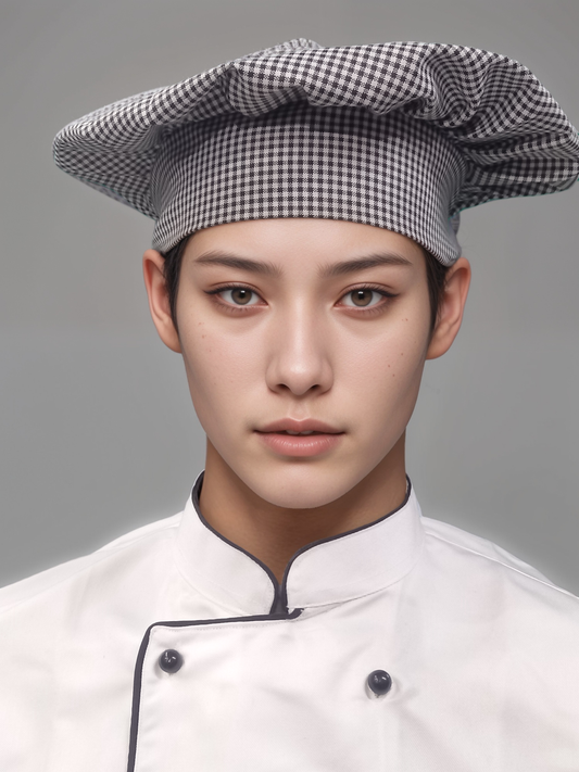 Chef Cap Black & White Checks