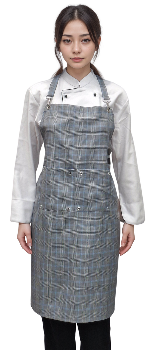 Premium Kitchen Apron in Classic Black & White Checks by HICKORY - J R GARMENTS