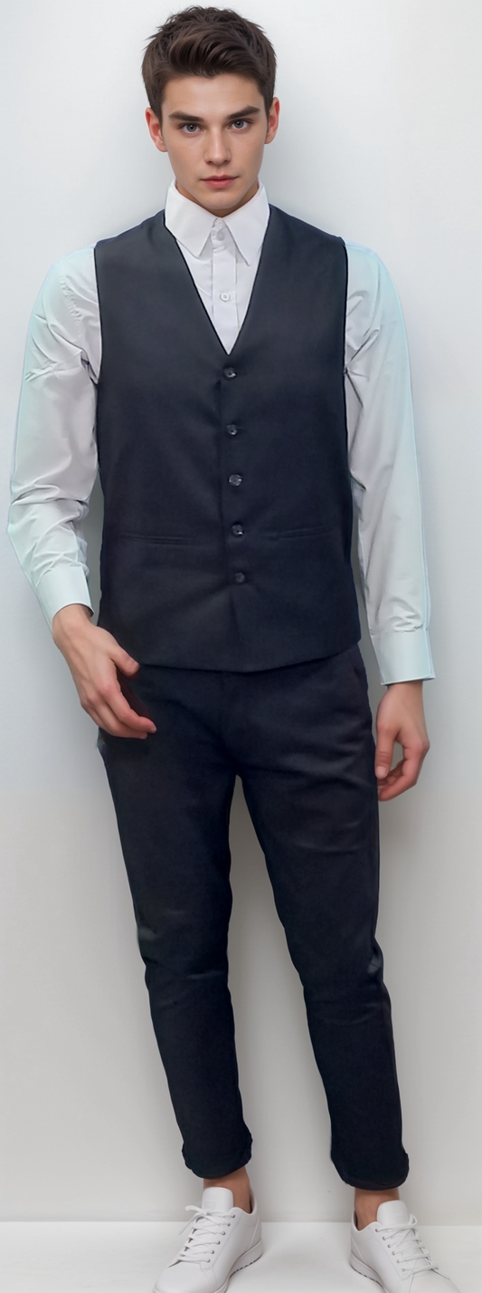 V Neck Jacket Black