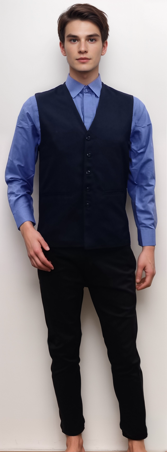 V Neck Jacket Navy Blue
